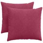 Cuscini da Divano 2 pcs Rosso Vino 45 x 45 cm Tessuto in Cords