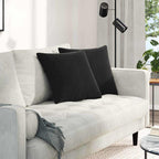 Cuscini da Divano 2 pcs Nero 45 x 45 cm Tessuto in Cords