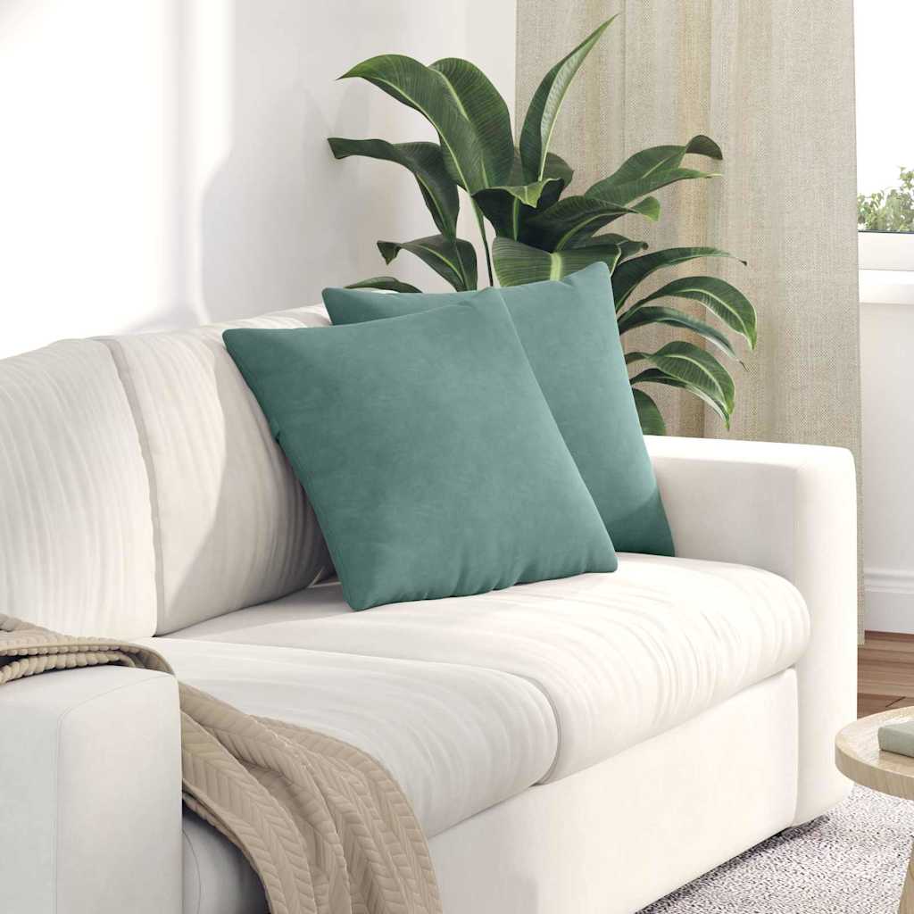 Cuscini da Divano 2 pcs Verde Mare 45 x 45 cm Tessuto in Cords