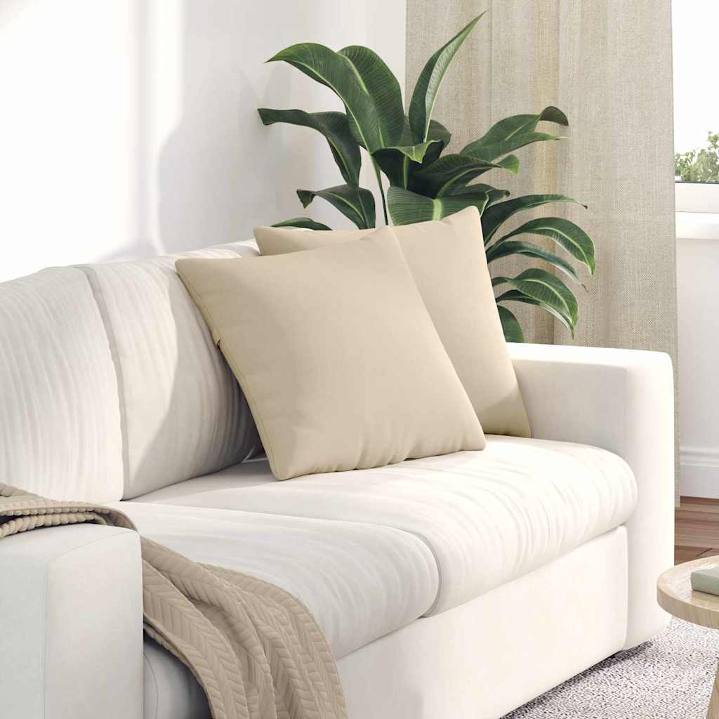 Cuscini da Divano 2 pcs Crema 45 x 45 cm Tessuto