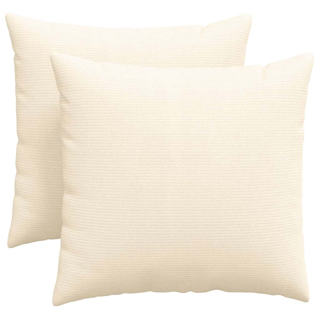 Cuscini da Divano 2 pcs Crema 45 x 45 cm Tessuto in Cords