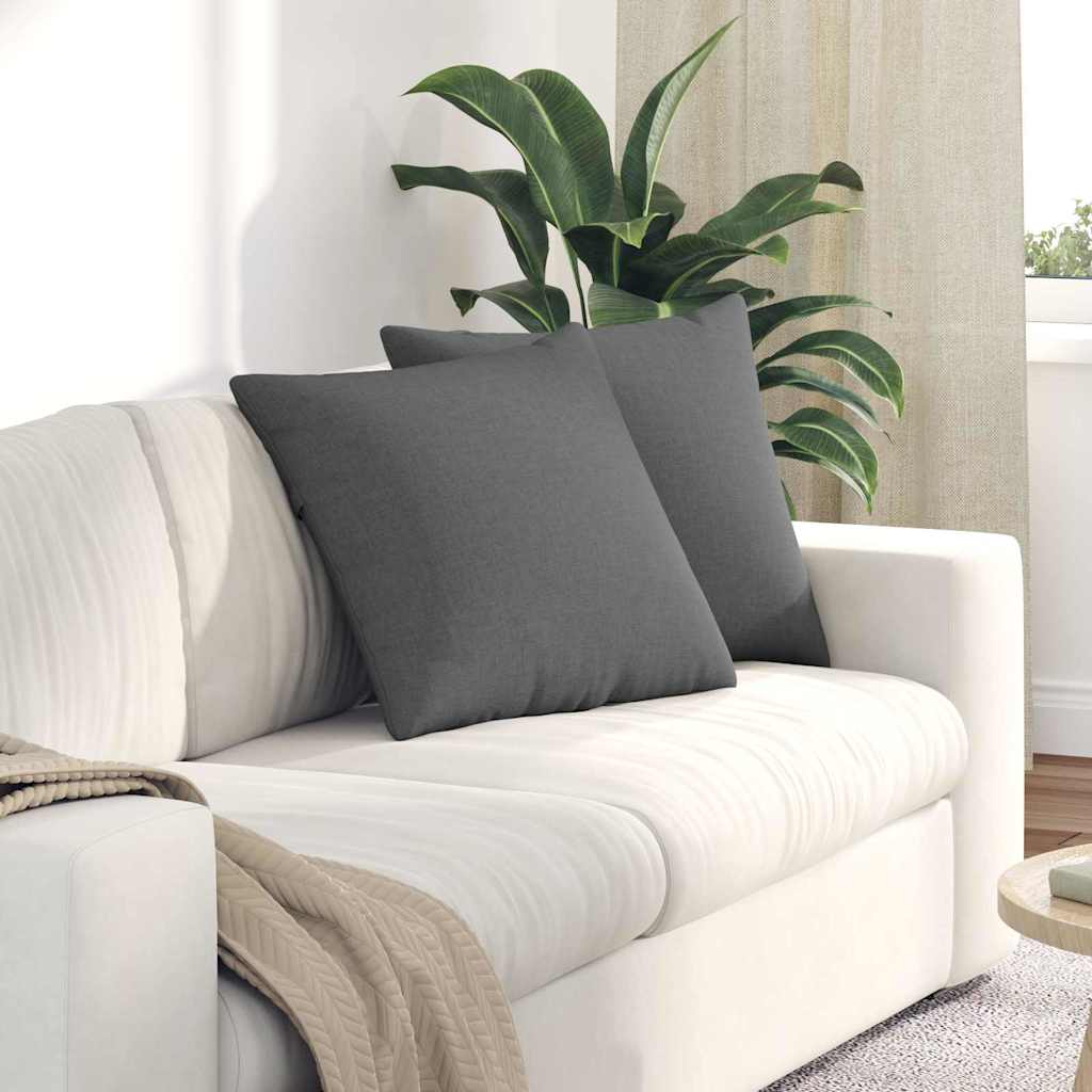 Cuscini da Divano 2 pcs Grigio scuro 50 x 50 cm Tessuto