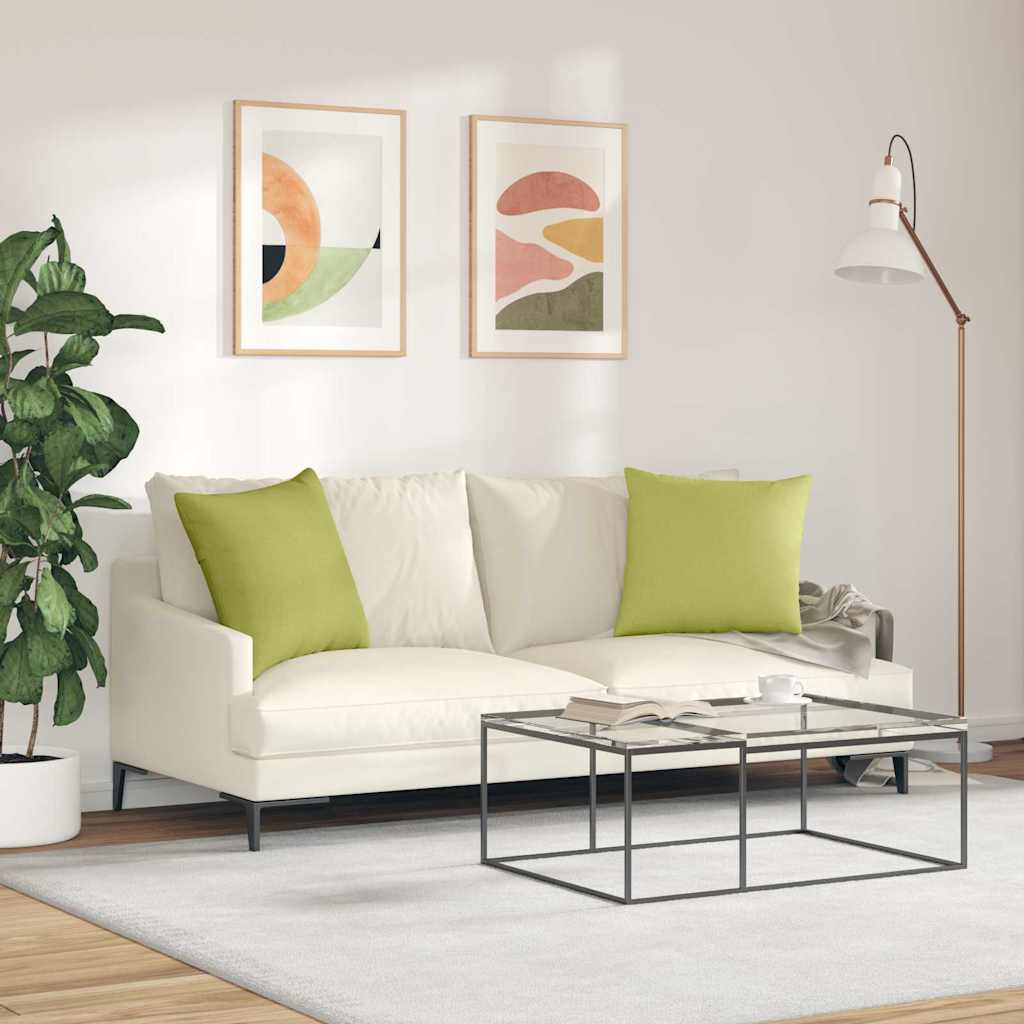 Cuscini da Divano 2 pcs Verde chiaro 50 x 50 cm Tessuto