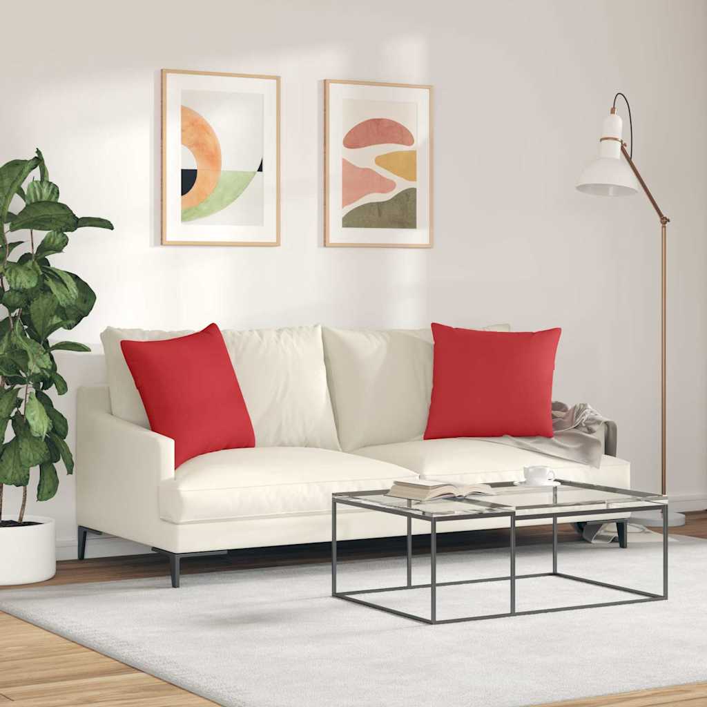 Cuscini da Divano 2 pcs Rosso 50 x 50 cm Tessuto