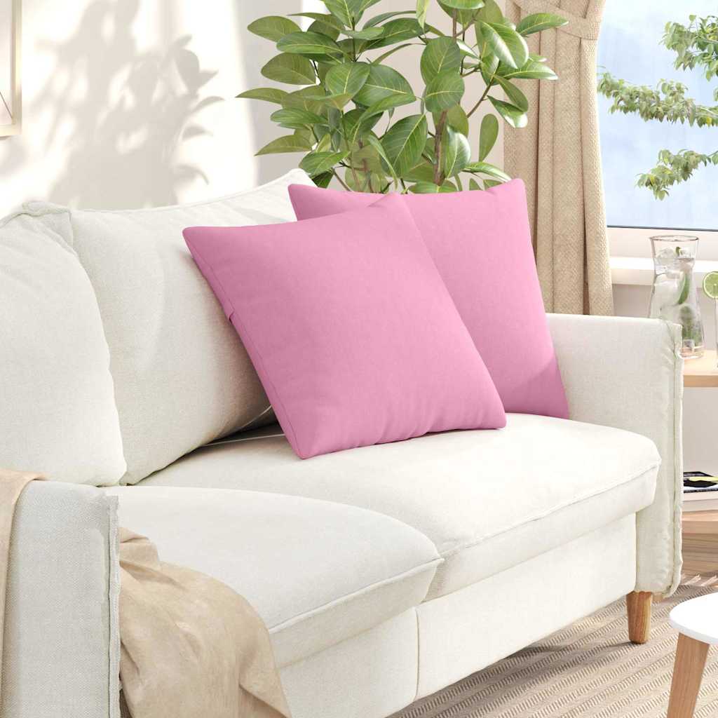 Cuscini da Divano 2 pcs Rosa 50 x 50 cm Tessuto