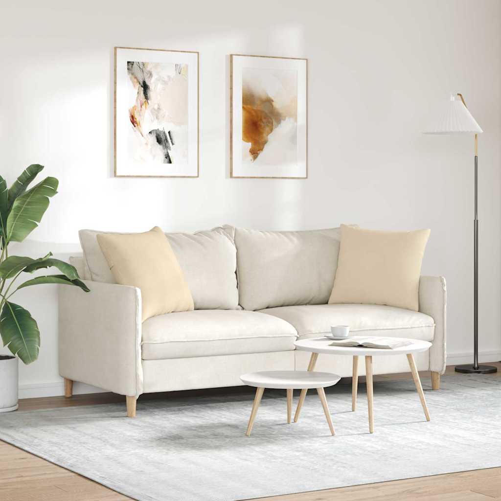 Cuscini da Divano 2 pcs Crema 50 x 50 cm Tessuto