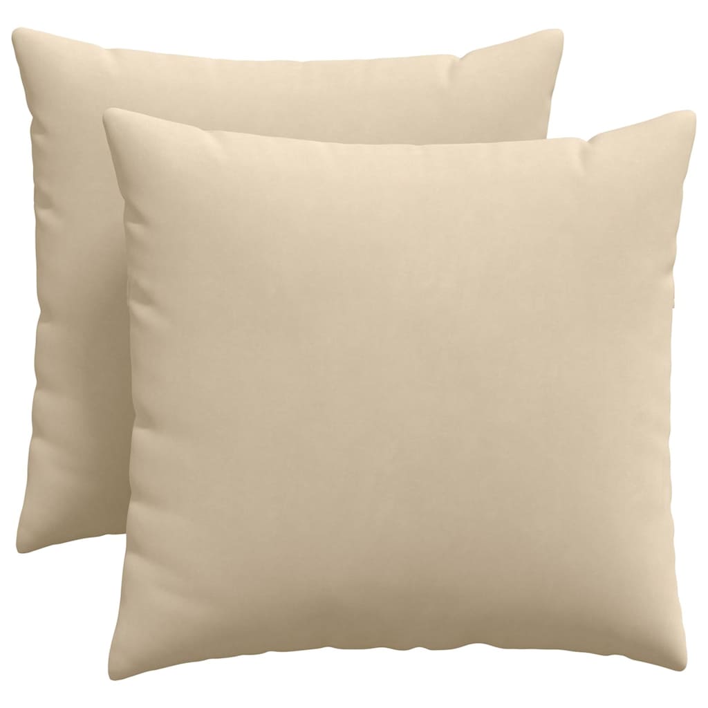 Cuscini da Divano 2 pcs Crema 50 x 50 cm Tessuto