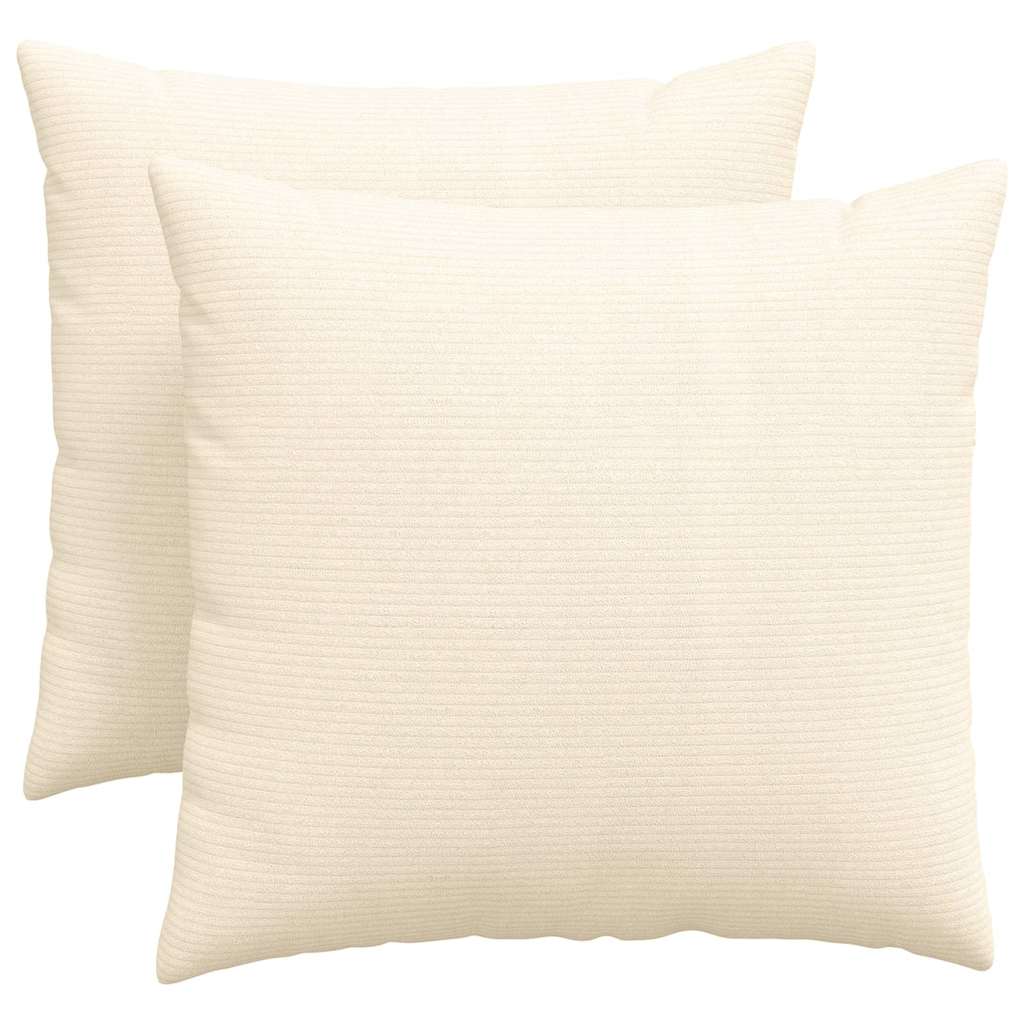 Cuscini da Divano 2 pcs Crema 50 x 50 cm Tessuto in Cords