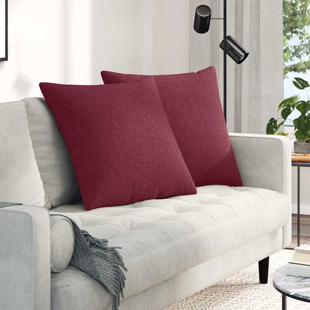 Cuscini da Divano 2 pcs Rosso Vino 60 x 60 cm Tessuto