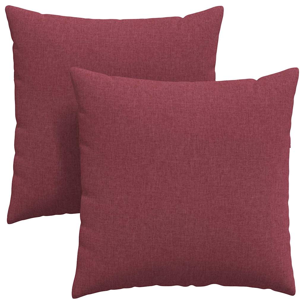 Cuscini da Divano 2 pcs Rosso Vino 60 x 60 cm Tessuto