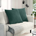 Cuscini da Divano 2 pcs Verde Scuro 60 x 60 cm Tessuto in Cords