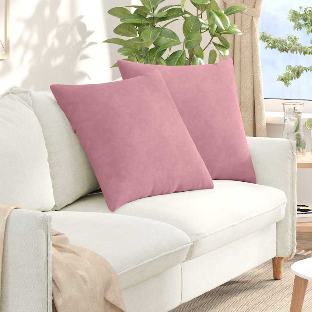 Cuscini da Divano 2 pcs Rosa 60 x 60 cm Tessuto in Cords