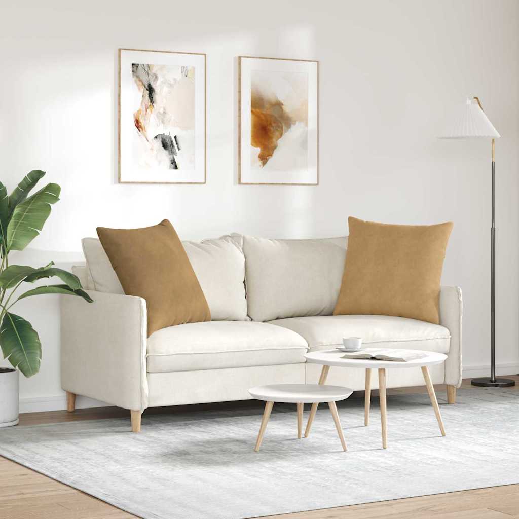 Cuscini da Divano 2 pcs Marrone 60 x 60 cm Tessuto in Cords