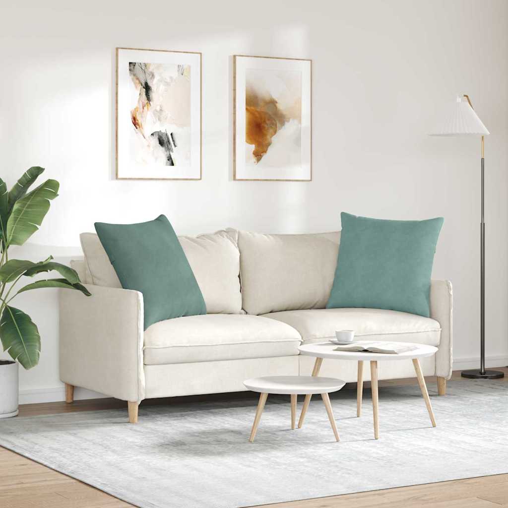 Cuscini da Divano 2 pcs Verde Mare 60 x 60 cm Tessuto in Cords