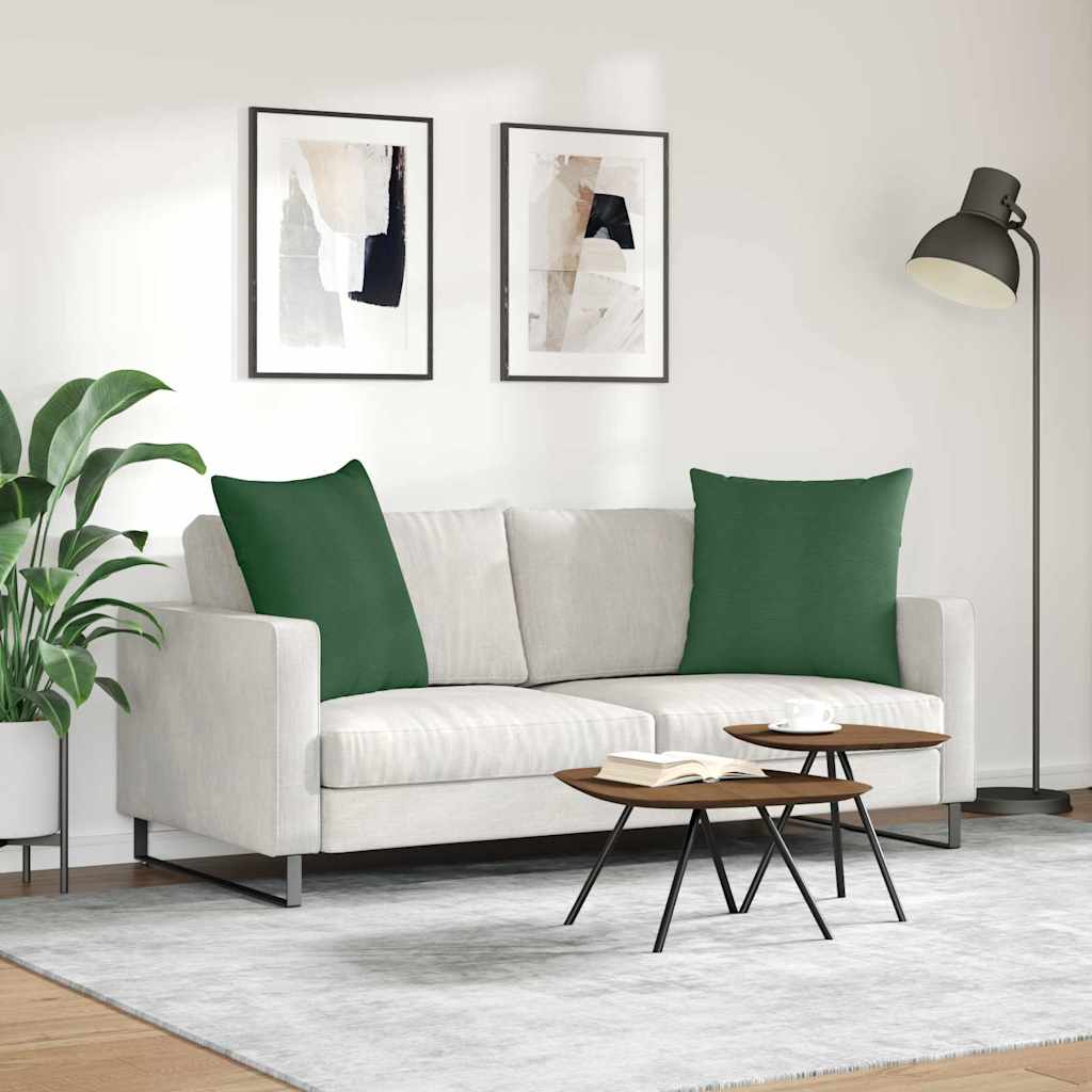 Cuscini da Divano 2 pcs Verde Scuro 60 x 60 cm Tessuto in Cords