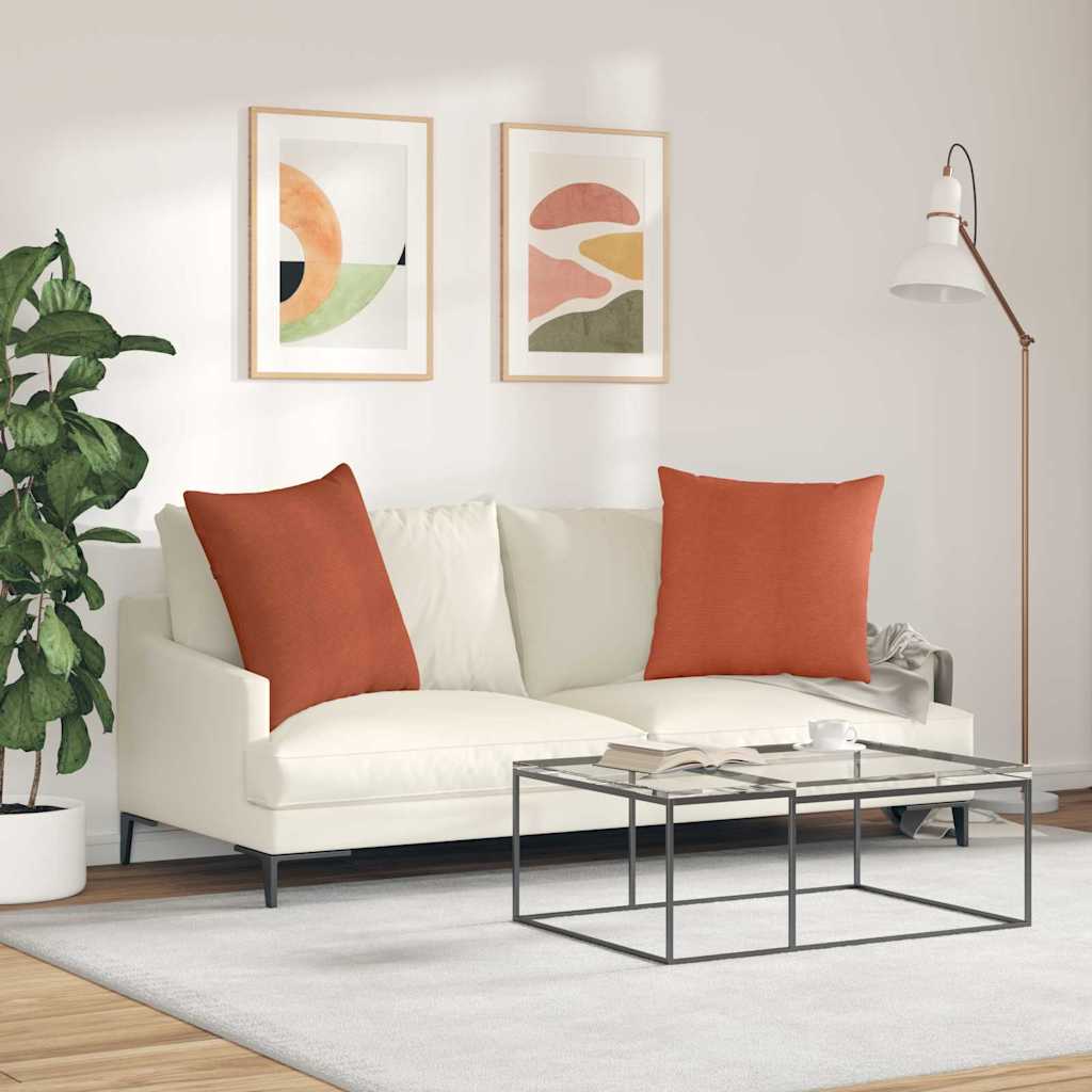 Cuscini da Divano 2 pcs Rosso Arancio 60 x 60 cm