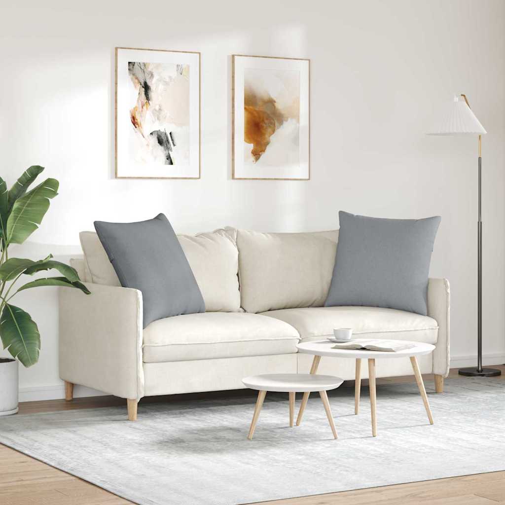 Cuscini da Divano 2 pcs Grigio chiaro 80 x 80 cm Tessuto