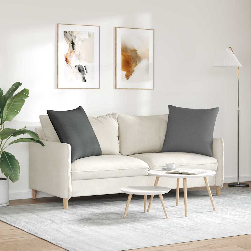 Cuscini da Divano 2 pcs Grigio scuro 80 x 80 cm Tessuto