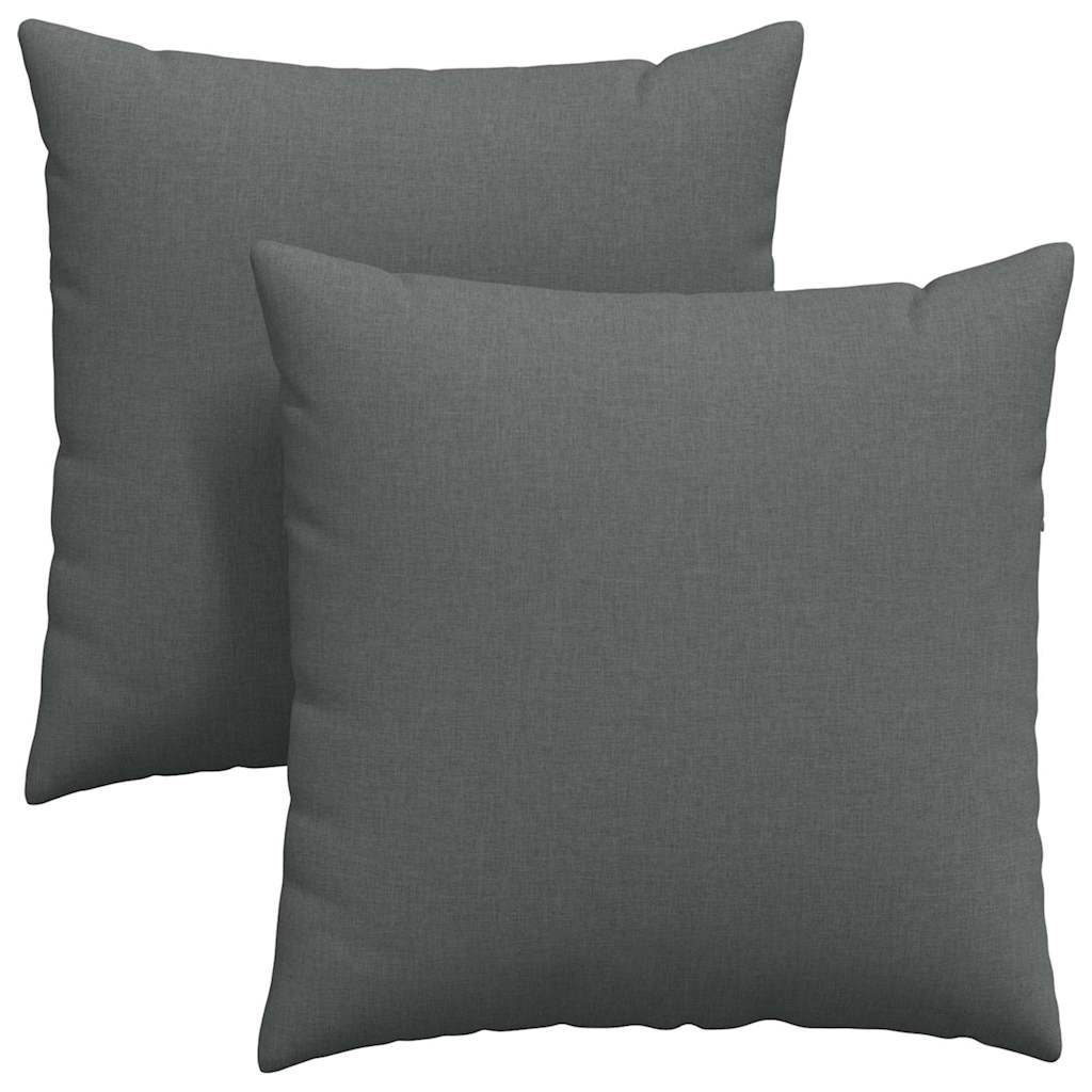 Cuscini da Divano 2 pcs Grigio scuro 80 x 80 cm Tessuto