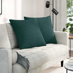 Cuscini da Divano 2 pcs Verde Scuro 80 x 80 cm Tessuto