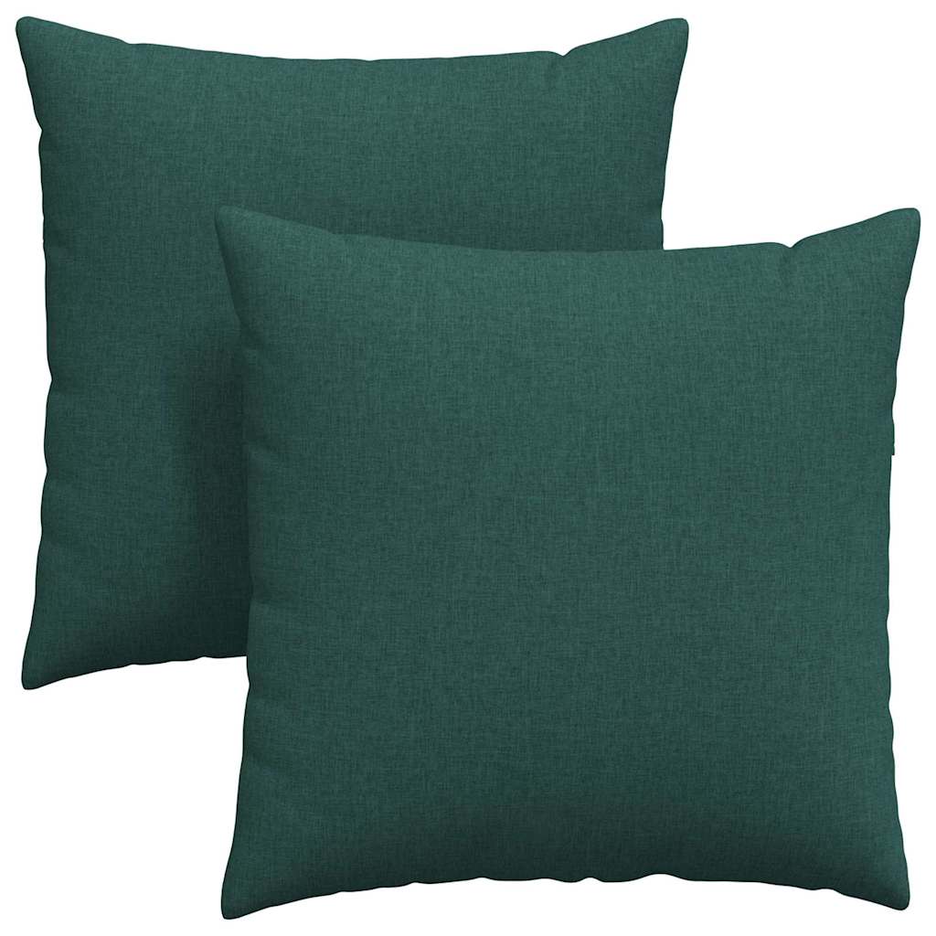 Cuscini da Divano 2 pcs Verde Scuro 80 x 80 cm Tessuto