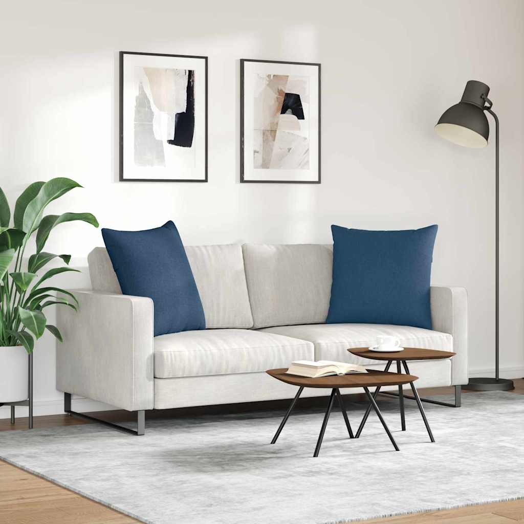 Cuscini da Divano 2 pcs Blu 80 x 80 cm Tessuto