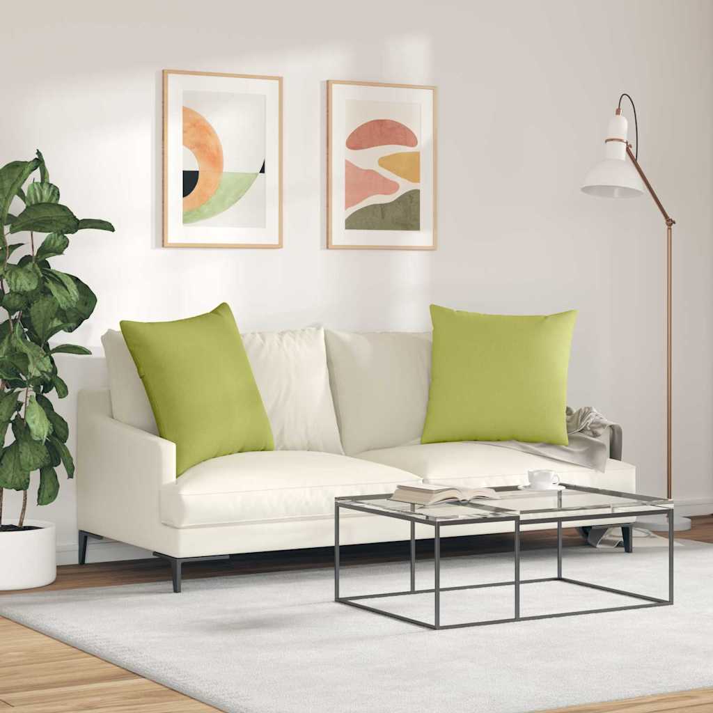 Cuscini da Divano 2 pcs Verde chiaro 80 x 80 cm Tessuto