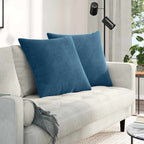 Cuscini da Divano 2 pcs Blu 80 x 80 cm Tessuto in Cords
