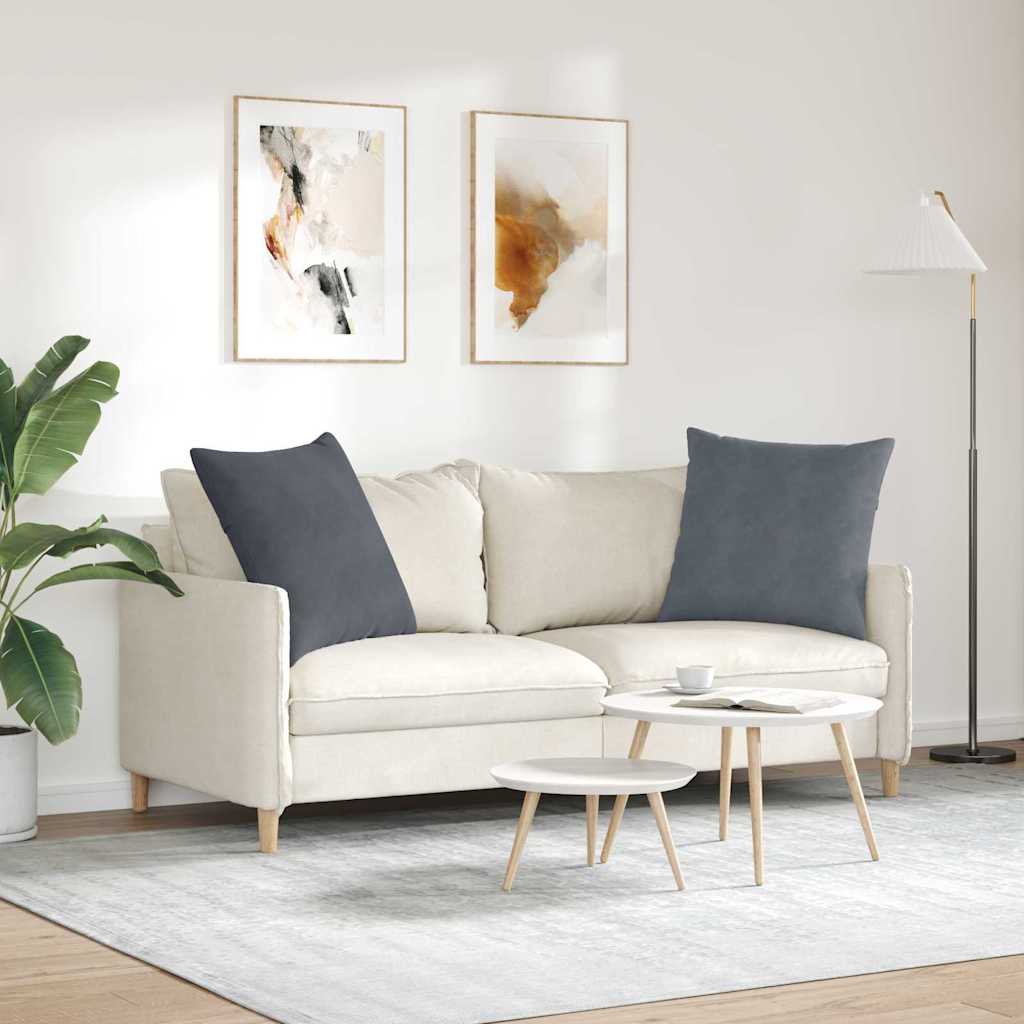 Cuscini da Divano 2 pcs Grigio scuro 80 x 80 cm