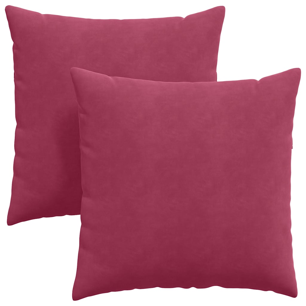 Cuscini da Divano 2 pcs Rosso Vino 80 x 80 cm Tessuto in Cords