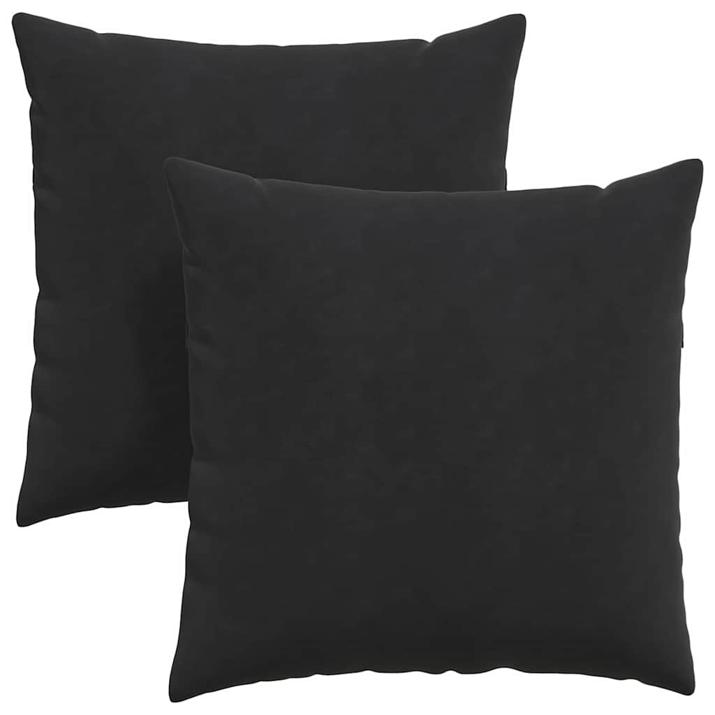 Cuscini da Divano 2 pcs Nero 80 x 80 cm Tessuto in Cords