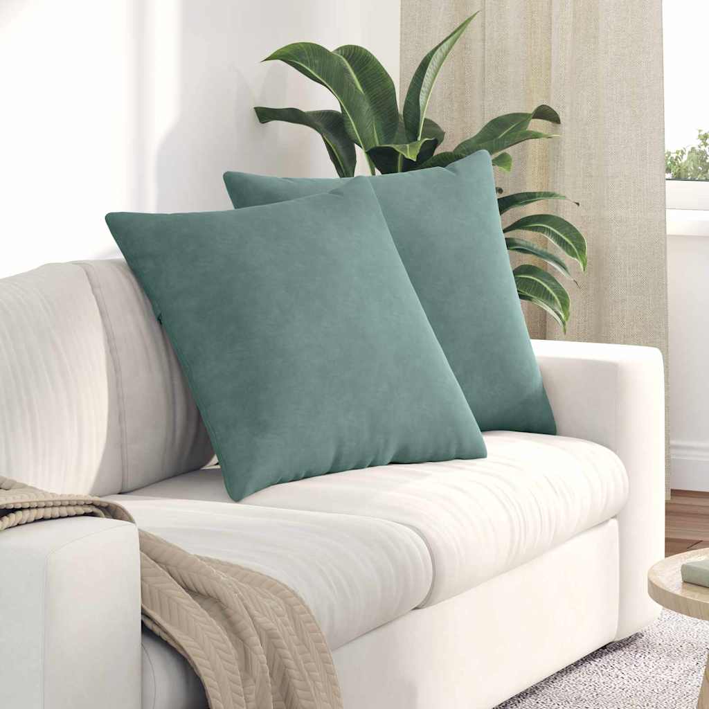 Cuscini da Divano 2 pcs Verde Mare 80 x 80 cm Tessuto in Cords
