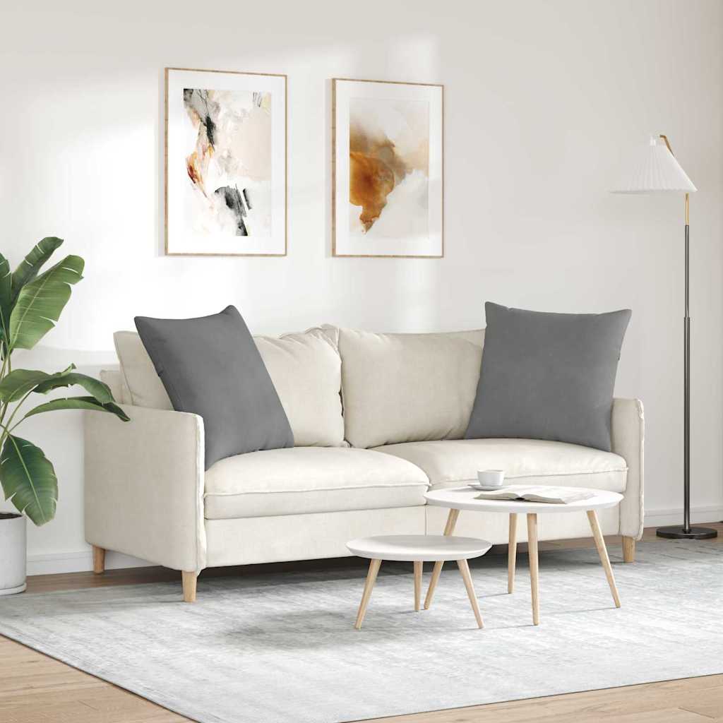 Cuscini da Divano 2 pcs Grigio scuro 80 x 80 cm Tessuto