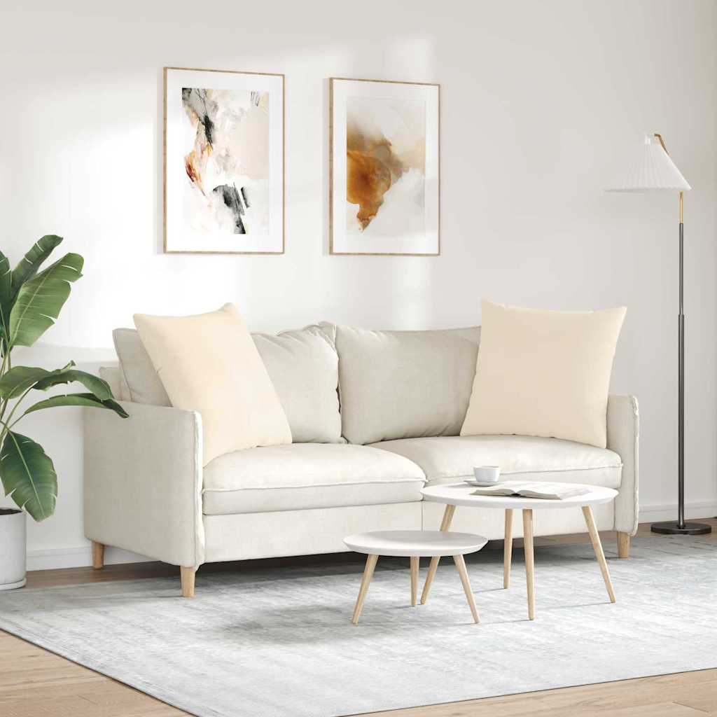 Cuscini da Divano 2 pcs Beige 80 x 80 cm Tessuto