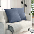 Cuscini da Divano 2 pcs Blu 80 x 80 cm Tessuto in Cords