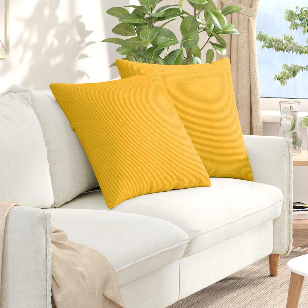 Cuscini da Divano 2 pcs Giallo Chiaro 80 x 80 cm