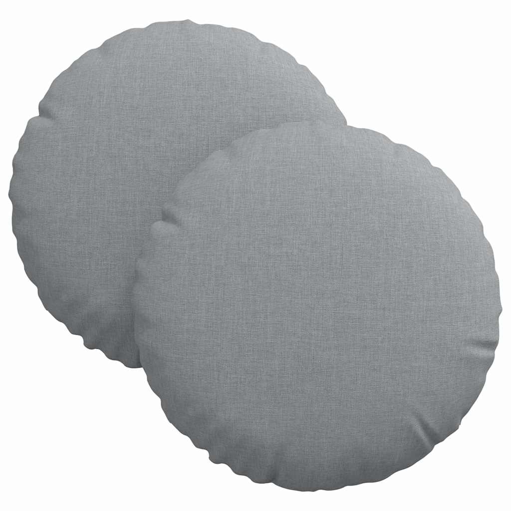 Cuscini per Seduta 2 pcs Grigio chiaro Ø30 x 13 cm Tessuto