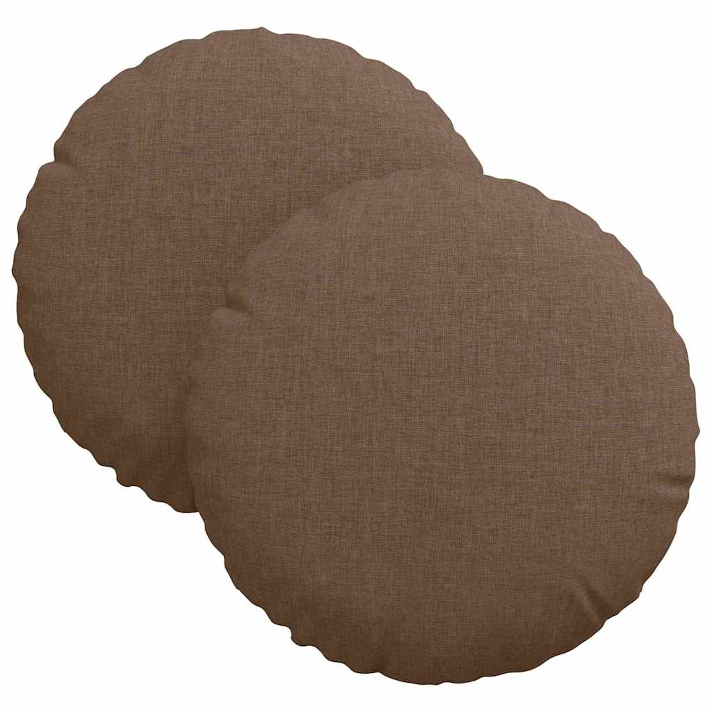 Cuscini per Seduta 2 pcs Marrone Ø30 x 13 cm Tessuto
