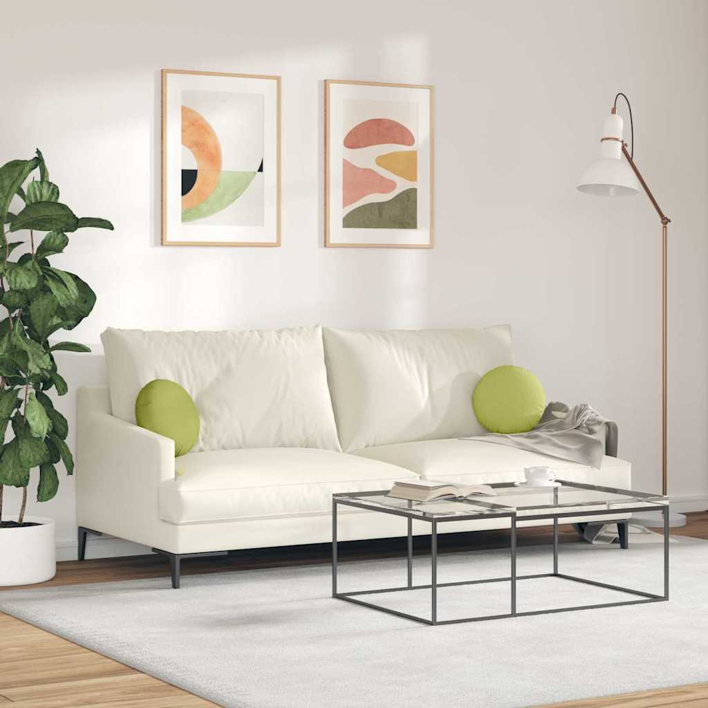 Cuscini per Seduta 2 pcs Verde chiaro Ø30 x 13 cm Tessuto