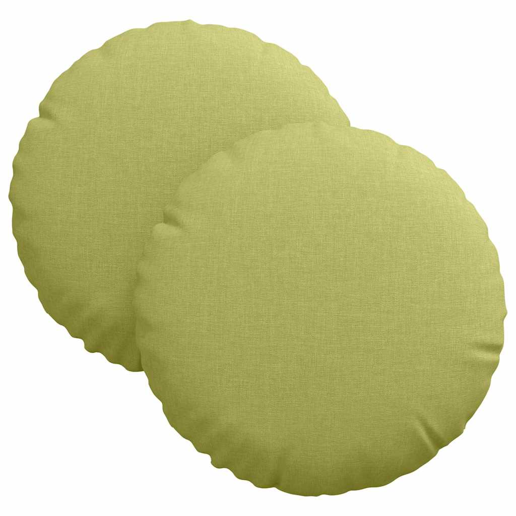 Cuscini per Seduta 2 pcs Verde chiaro Ø30 x 13 cm Tessuto