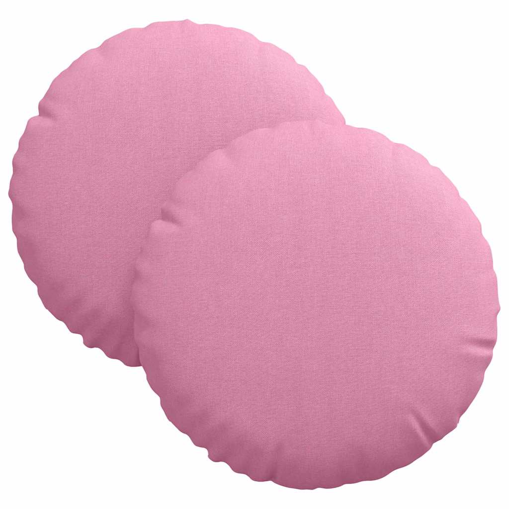 Cuscini per Seduta 2 pcs Rosa Ø30 x 13 cm Tessuto
