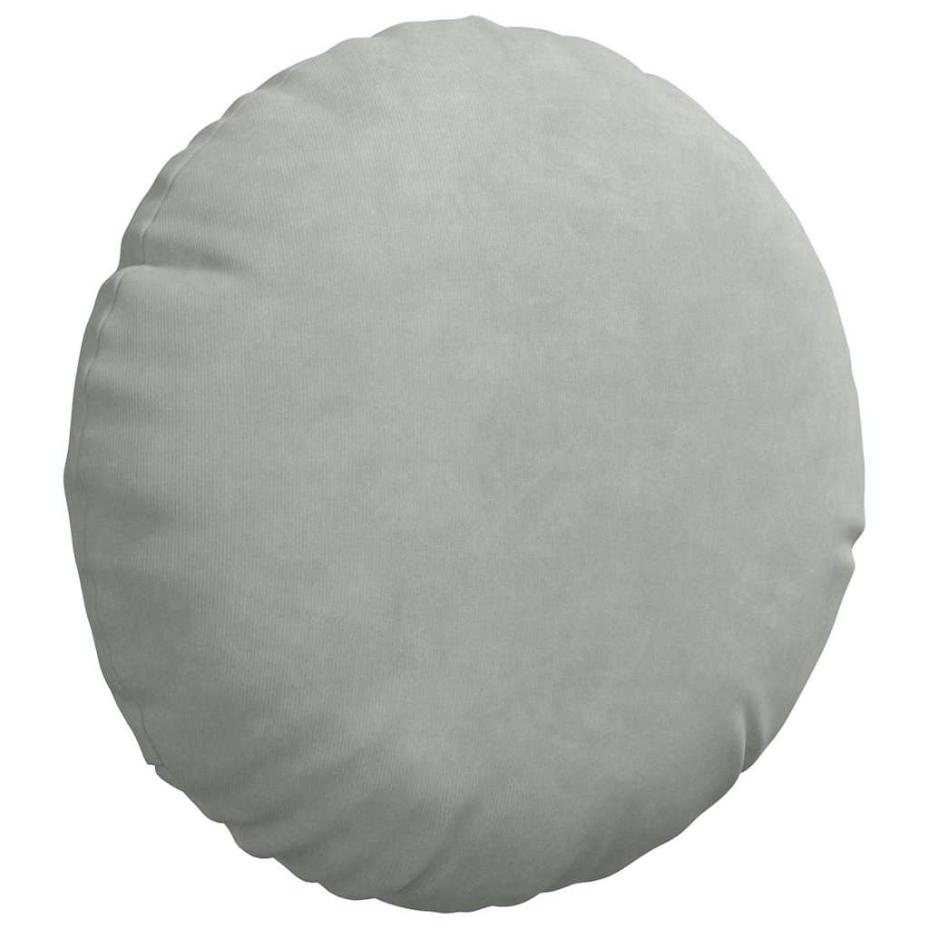 Cuscini per Seduta 2 pcs Grigio chiaro Ø30 x 13 cm Velluto