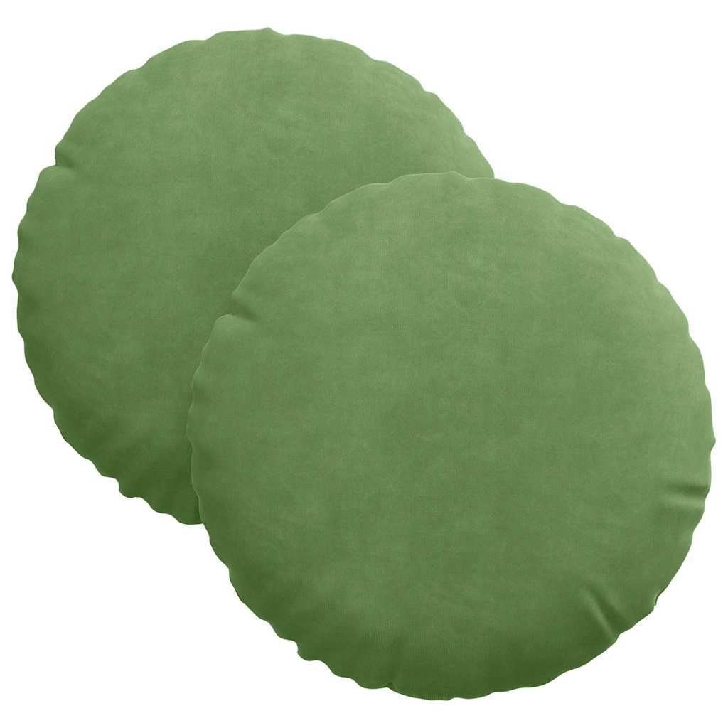 Cuscini per Seduta 2 pcs Verde chiaro Ø30 x 13 cm Velluto