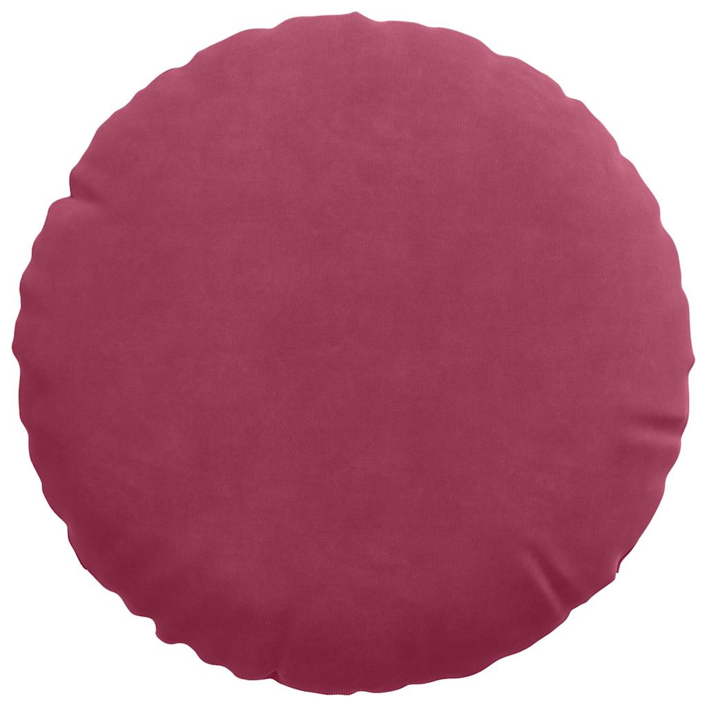 Cuscini per Seduta 2 pcs Rosso Vino Ø30 x 13 cm Velluto