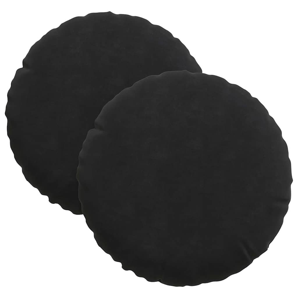 Cuscini per Seduta 2 pcs Nero Ø30 x 13 cm Velluto