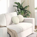 Cuscini per Seduta 2 pcs Crema Ø30 x 13 cm Velluto