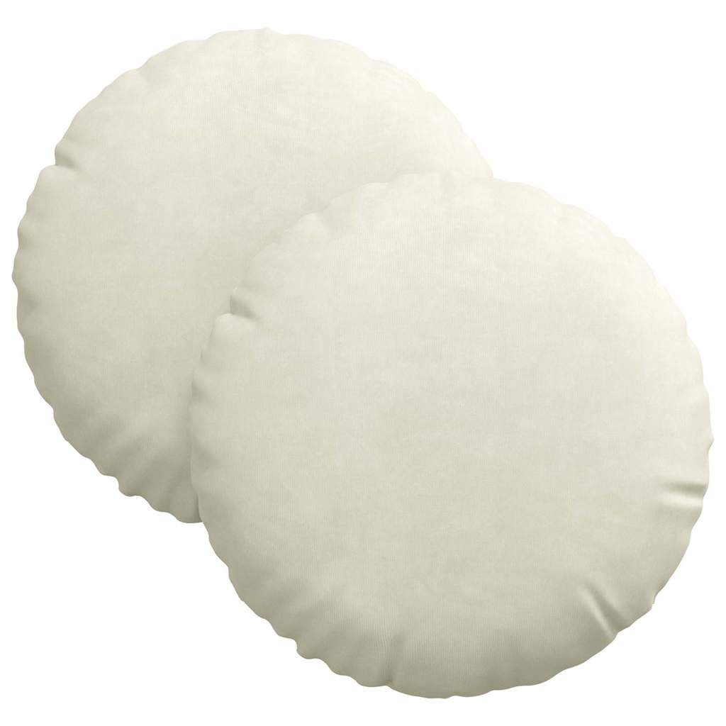 Cuscini per Seduta 2 pcs Crema Ø30 x 13 cm Velluto