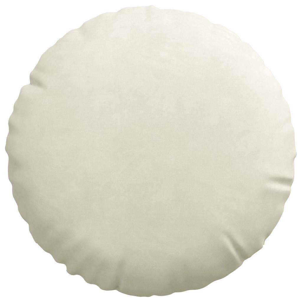 Cuscini per Seduta 2 pcs Crema Ø30 x 13 cm Velluto
