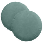 Cuscini per Seduta 2 pcs Verde Mare Ø30 x 13 cm Velluto