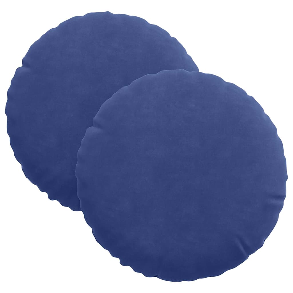 Cuscini per Seduta 2 pcs Blu Polizia Ø30 x 13 cm Velluto
